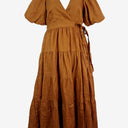Aere Cinnamon Tiered Linen Dress Size 10 by SwapUp-Online Second Hand Store-Online Thrift Store