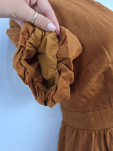 Aere Cinnamon Tiered Linen Dress Size 10 by SwapUp-Online Second Hand Store-Online Thrift Store