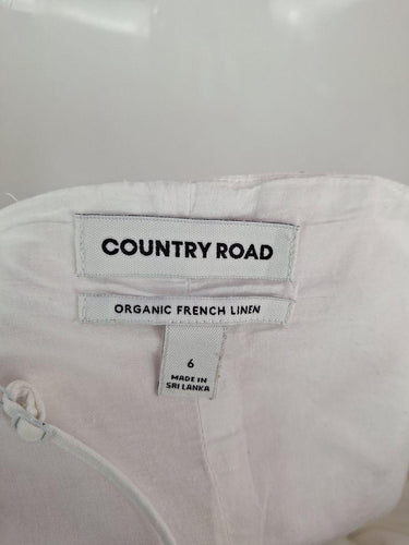 Country Road Crisp White Linen Slip Dress Size 6 by SwapUp-Online Second Hand Store-Online Thrift Store