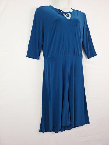 Leina & Fleur Ocean Blue Tie Front Midi Dress Size 16 by SwapUp-Online Second Hand Store-Online Thrift Store