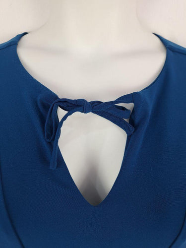 Leina & Fleur Ocean Blue Tie Front Midi Dress Size 16 by SwapUp-Online Second Hand Store-Online Thrift Store