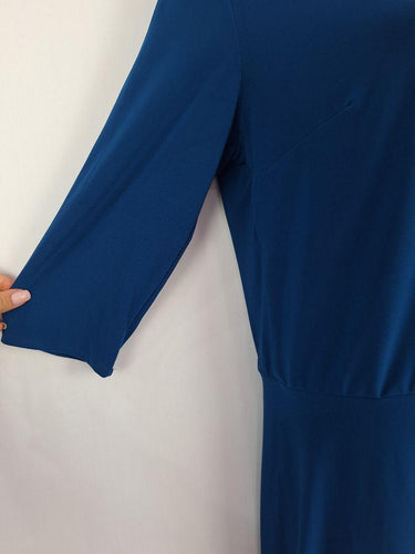 Leina & Fleur Ocean Blue Tie Front Midi Dress Size 16 by SwapUp-Online Second Hand Store-Online Thrift Store