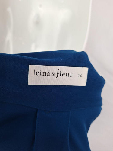 Leina & Fleur Ocean Blue Tie Front Midi Dress Size 16 by SwapUp-Online Second Hand Store-Online Thrift Store