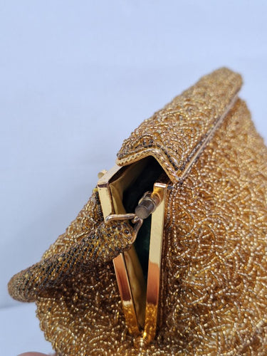 Assorted Brands Gold Beaded Fold Over Clasp Mini Bag by SwapUp-Online Second Hand Store-Online Thrift Store