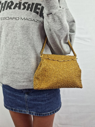 Assorted Brands Gold Beaded Fold Over Clasp Mini Bag by SwapUp-Online Second Hand Store-Online Thrift Store