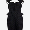 Cue Black and Blue Angular Peplum Dress Size 14 by SwapUp-Online Second Hand Store-Online Thrift Store