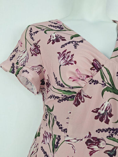 Alannah Hill Dusty Pink Floral Tea Dress Size 14 by SwapUp-Online Second Hand Store-Online Thrift Store