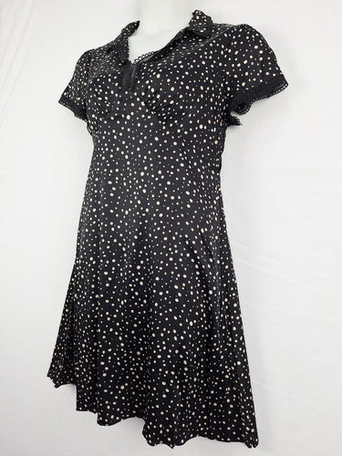 Alannah Hill Spotty Satin Lace Trim Dress Size 14 by SwapUp-Online Second Hand Store-Online Thrift Store