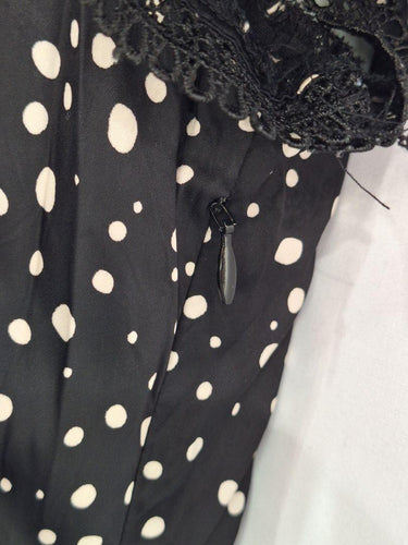 Alannah Hill Spotty Satin Lace Trim Dress Size 14 by SwapUp-Online Second Hand Store-Online Thrift Store