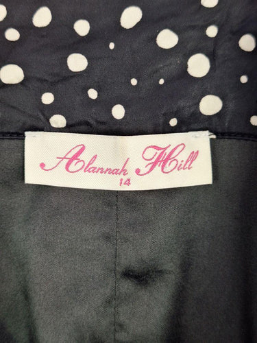 Alannah Hill Spotty Satin Lace Trim Dress Size 14 by SwapUp-Online Second Hand Store-Online Thrift Store