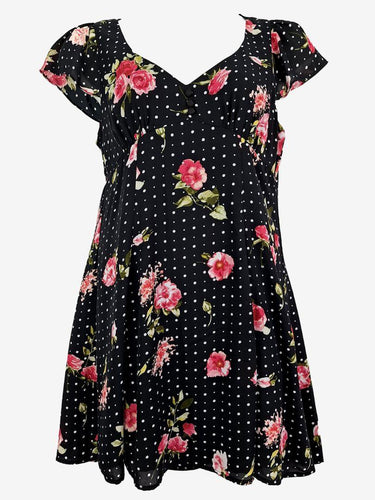 Review Vintage Sweet Rose Mini Dress Size 16 by SwapUp-Online Second Hand Store-Online Thrift Store