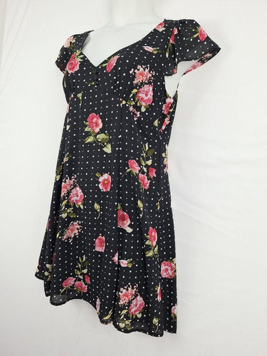 Review Vintage Sweet Rose Mini Dress Size 16 by SwapUp-Online Second Hand Store-Online Thrift Store