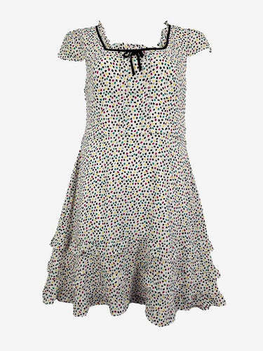 Review Colourful Spot Square Neck Dress Size 14 by SwapUp-Online Second Hand Store-Online Thrift Store