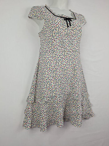 Review Colourful Spot Square Neck Dress Size 14 by SwapUp-Online Second Hand Store-Online Thrift Store