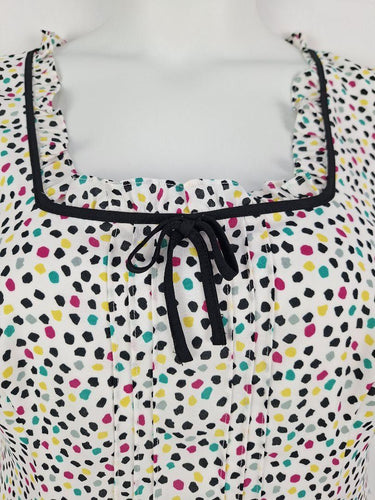 Review Colourful Spot Square Neck Dress Size 14 by SwapUp-Online Second Hand Store-Online Thrift Store
