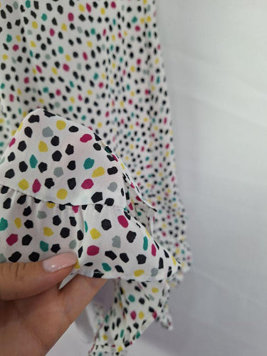 Review Colourful Spot Square Neck Dress Size 14 by SwapUp-Online Second Hand Store-Online Thrift Store