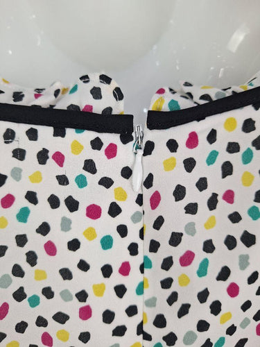 Review Colourful Spot Square Neck Dress Size 14 by SwapUp-Online Second Hand Store-Online Thrift Store