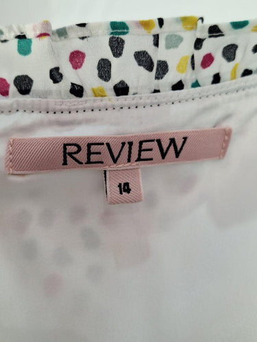 Review Colourful Spot Square Neck Dress Size 14 by SwapUp-Online Second Hand Store-Online Thrift Store