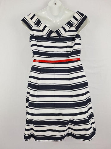 Review Sailor Stripe Belted Midi Dress Size 14 by SwapUp-Online Second Hand Store-Online Thrift Store