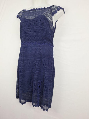 Alannah Hill Sapphire Lace Front Split Midi Dress Size 14 by SwapUp-Online Second Hand Store-Online Thrift Store