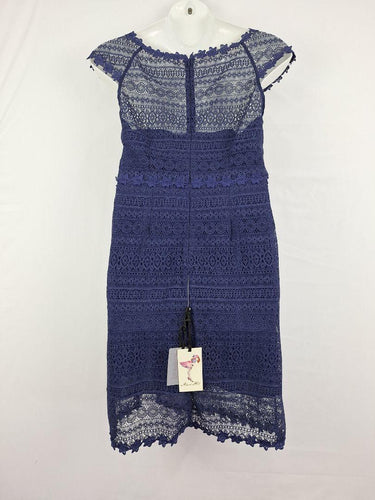 Alannah Hill Sapphire Lace Front Split Midi Dress Size 14 by SwapUp-Online Second Hand Store-Online Thrift Store