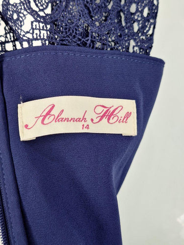 Alannah Hill Sapphire Lace Front Split Midi Dress Size 14 by SwapUp-Online Second Hand Store-Online Thrift Store