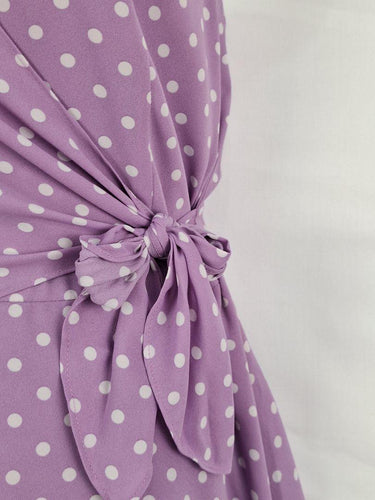 Review Lilac Spotted Wrap Style Dress Size 14 by SwapUp-Online Second Hand Store-Online Thrift Store