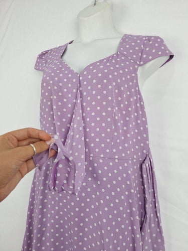 Review Lilac Spotted Wrap Style Dress Size 14 by SwapUp-Online Second Hand Store-Online Thrift Store