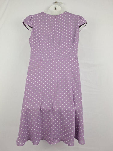Review Lilac Spotted Wrap Style Dress Size 14 by SwapUp-Online Second Hand Store-Online Thrift Store