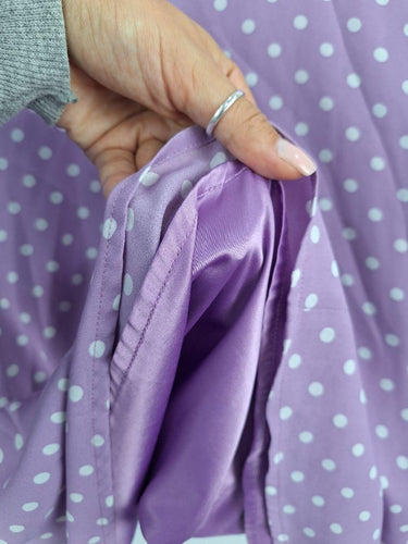 Review Lilac Spotted Wrap Style Dress Size 14 by SwapUp-Online Second Hand Store-Online Thrift Store