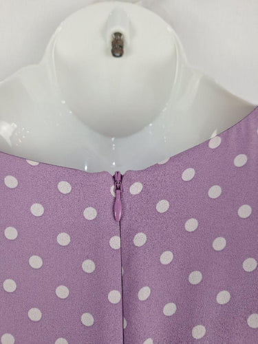 Review Lilac Spotted Wrap Style Dress Size 14 by SwapUp-Online Second Hand Store-Online Thrift Store