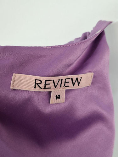 Review Lilac Spotted Wrap Style Dress Size 14 by SwapUp-Online Second Hand Store-Online Thrift Store