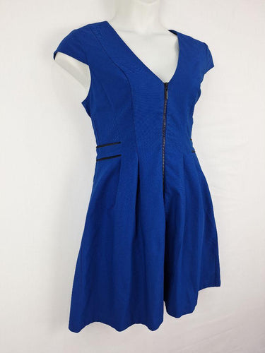 Cue Cobalt Zip Front Midi Dress Size 14 by SwapUp-Online Second Hand Store-Online Thrift Store