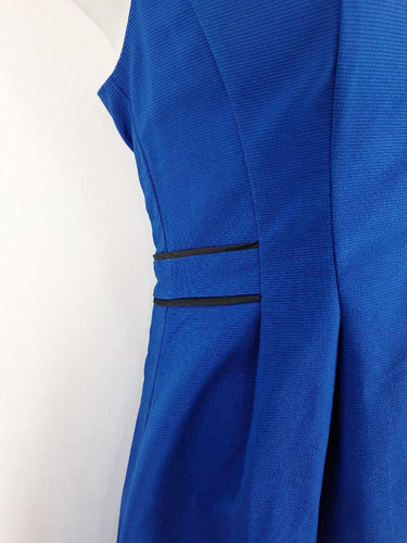 Cue Cobalt Zip Front Midi Dress Size 14 by SwapUp-Online Second Hand Store-Online Thrift Store
