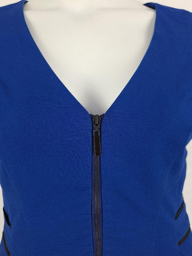Cue Cobalt Zip Front Midi Dress Size 14 by SwapUp-Online Second Hand Store-Online Thrift Store