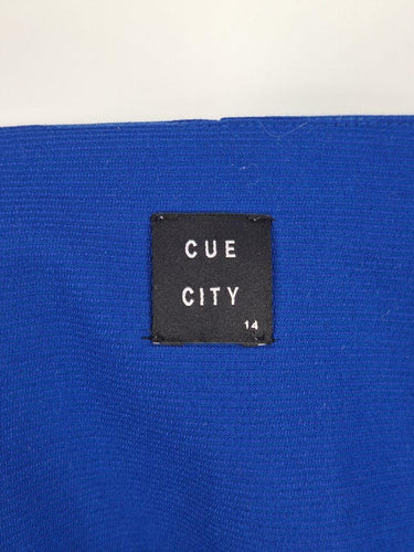 Cue Cobalt Zip Front Midi Dress Size 14 by SwapUp-Online Second Hand Store-Online Thrift Store