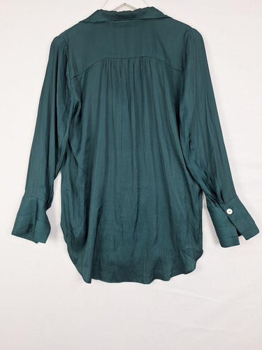 Witchery Jade Silk Gathered Office Blouse Size 10 by SwapUp-Online Second Hand Store-Online Thrift Store