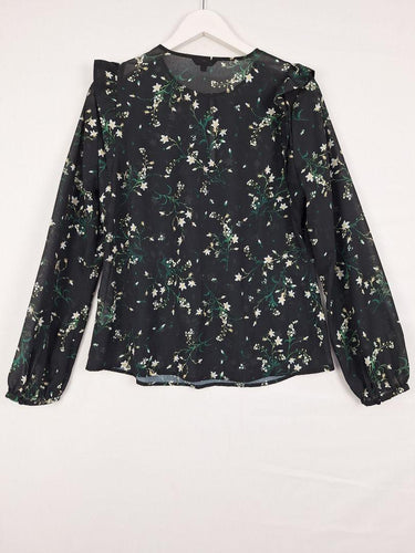 Cue Sheer Floral Keyhole Office Blouse Size 10 by SwapUp-Online Second Hand Store-Online Thrift Store