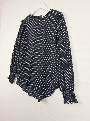 Witchery Flowy Navy Spotted Top Size 10 by SwapUp-Online Second Hand Store-Online Thrift Store