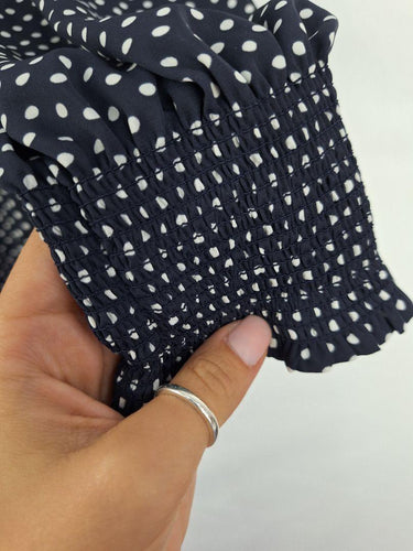 Witchery Flowy Navy Spotted Top Size 10 by SwapUp-Online Second Hand Store-Online Thrift Store