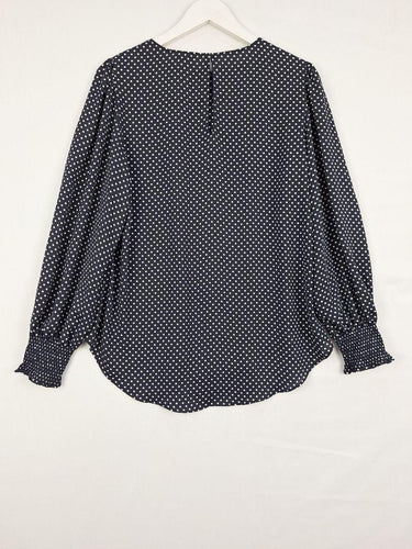 Witchery Flowy Navy Spotted Top Size 10 by SwapUp-Online Second Hand Store-Online Thrift Store