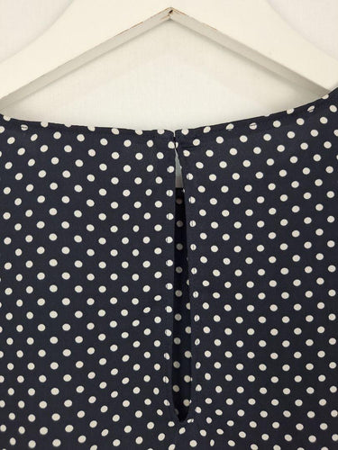 Witchery Flowy Navy Spotted Top Size 10 by SwapUp-Online Second Hand Store-Online Thrift Store