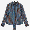 Cue Sheer Geometric Tied Neck Shirt Size 10 by SwapUp-Online Second Hand Store-Online Thrift Store