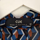 Cue Sheer Geometric Tied Neck Shirt Size 10 by SwapUp-Online Second Hand Store-Online Thrift Store