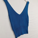 Cue Azure Plunging Ribbed Knit Top Size M by SwapUp-Online Second Hand Store-Online Thrift Store
