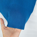 Cue Azure Plunging Ribbed Knit Top Size M by SwapUp-Online Second Hand Store-Online Thrift Store