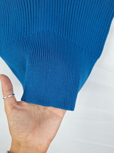 Cue Azure Plunging Ribbed Knit Top Size M by SwapUp-Online Second Hand Store-Online Thrift Store