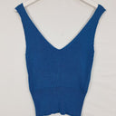 Cue Azure Plunging Ribbed Knit Top Size M by SwapUp-Online Second Hand Store-Online Thrift Store