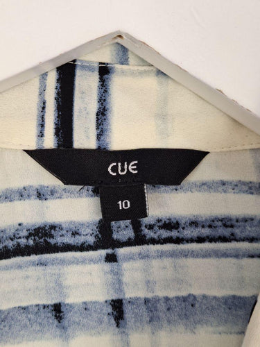 Cue Tailored Grid Office Shirt Size 10 by SwapUp-Online Second Hand Store-Online Thrift Store