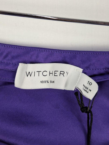 Witchery Grape Silk Double Split Slip Midi Skirt Size 10 by SwapUp-Online Second Hand Store-Online Thrift Store